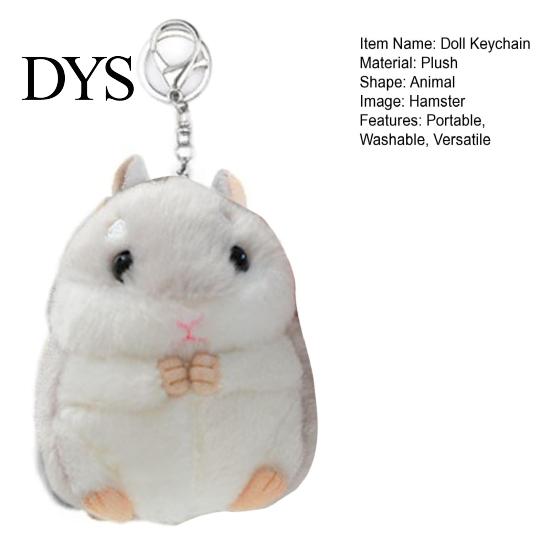 Soft Touch Keychain Hamster Plush Cute Stuffed Animal Pendant for Bags Backpacks Sturdy Chain Keyring Keys Adorable Gift Kids Friends Christmas