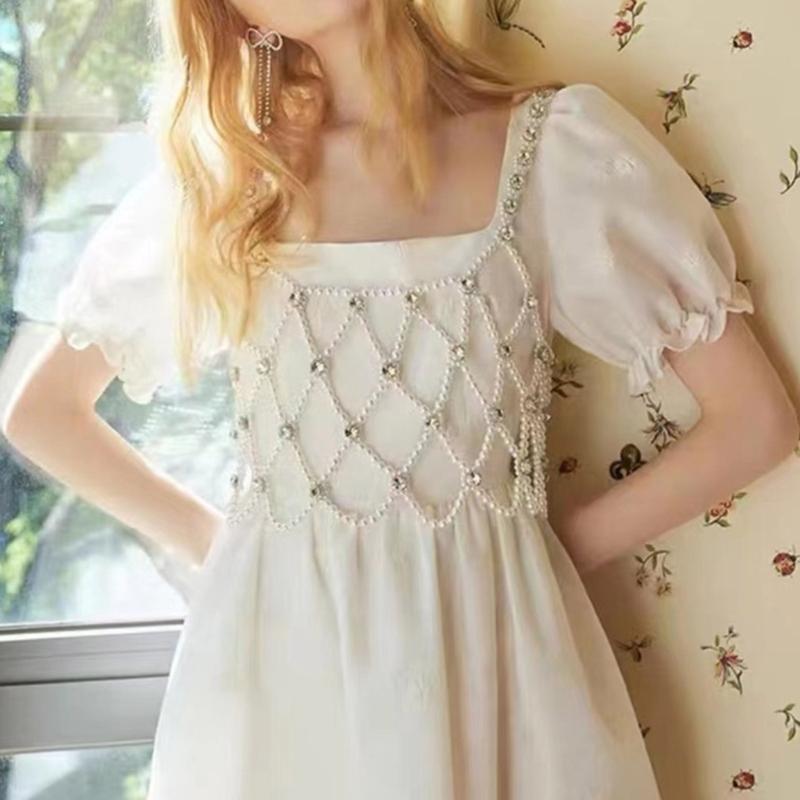 Женское многослойное жемчужное ожерелье-чокер с цепочкой для тела, регулируемое сексуальное бикини, бижутерия для тела, нагрудник для выпускного бала