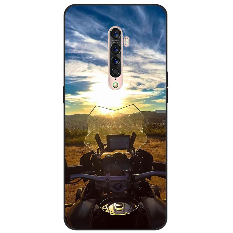 Чехол для OPPO Reno 2 Мягкий ТПУ Силикон Мультяшная Задняя Крышка Чехлы для Телефона ТПУ Черный Бампер для Корпуса PCKM70, PCKT00, PCKM00, CPH1907