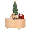 Music Box Wooden Clockwork Christmas Decoration Ornaments Crafts Beech Holiday Gifts
