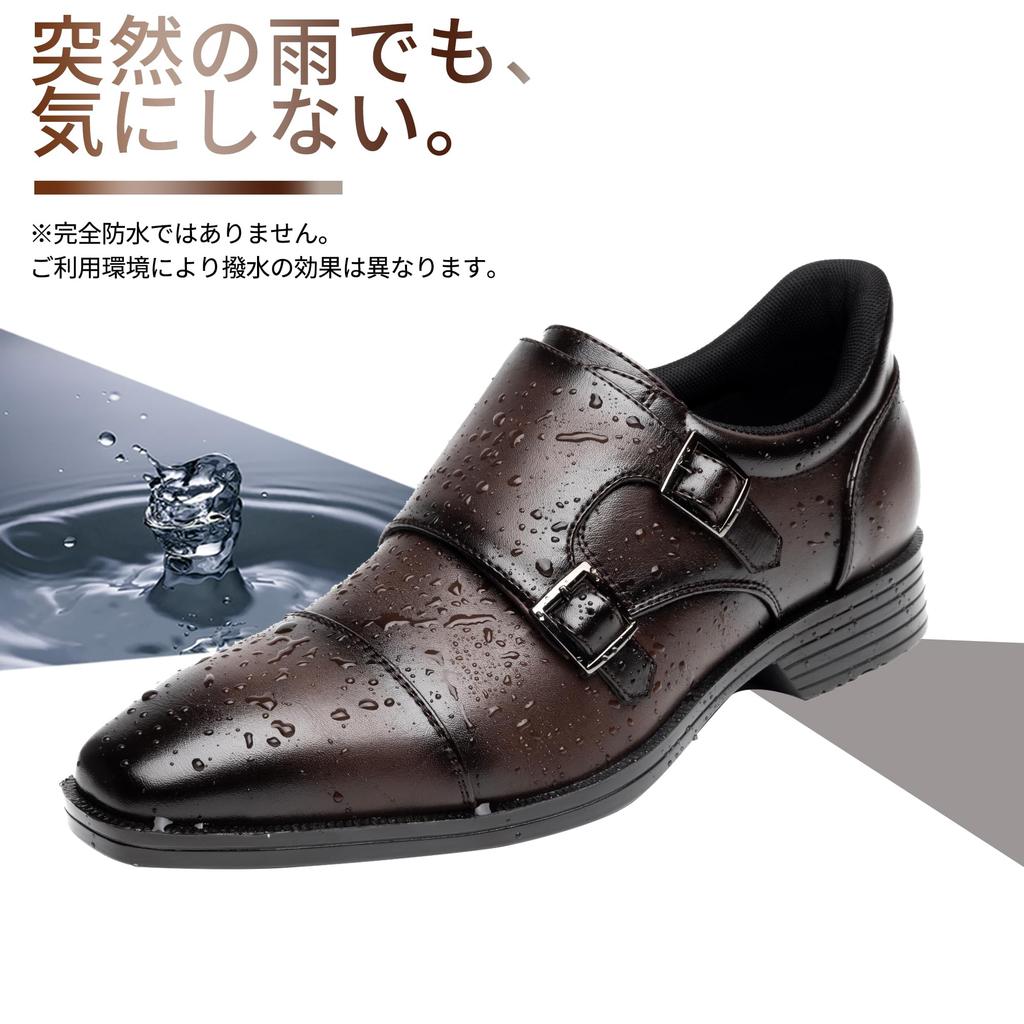 Деловая обувь для ношения во время кожаных туфель для платья Monk Genuine Straight Tip Easy to Premium Dark [Fox Sense] [Smooth standing] Мужская беговая обувь,