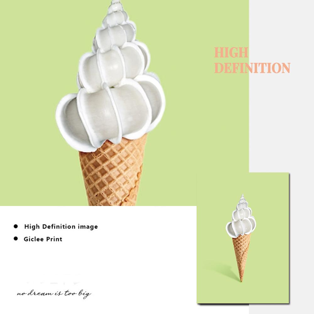 Pizza Champagne Fruit Cream Poster and Print Cartoon Food Canvas Painting Wall Art Pictures Kitchen Bar Club Room Home Decor