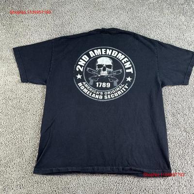 Футболка Вторая поправка 2A Мужская XL Черная Original Homeland Security Hot Leathers винтажная Стирка дизайнерская одежда уличная мода
