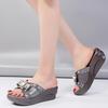 2024 летние женские модные тапочки, женские модные шлепанцы на платформе и высоком каблуке, удобные сандалии на танкетке