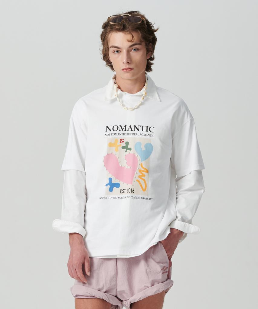 BEYOND CLOSET Nomantic Современное искусство Графическая футболка с коротким рукавом Белый