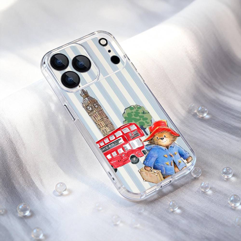 P-PaddingtonS Bear Cute Transport Phone Case For iPhone 17,16,15,14,13,12,11,Pro,XS,Max,XR,Plus,E,SE4,Mini Shockproof Soft Cover
