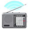 Мини FM-радио, перезаряжаемый, полнодиапазонный приемник с разъемом для наушников, радиовещание, вращающаяся на 360 градусов антенна, для помещений и улицы