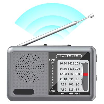 Мини FM-радио, перезаряжаемый, полнодиапазонный приемник с разъемом для наушников, радиовещание, вращающаяся на 360 градусов антенна, для помещений и улицы