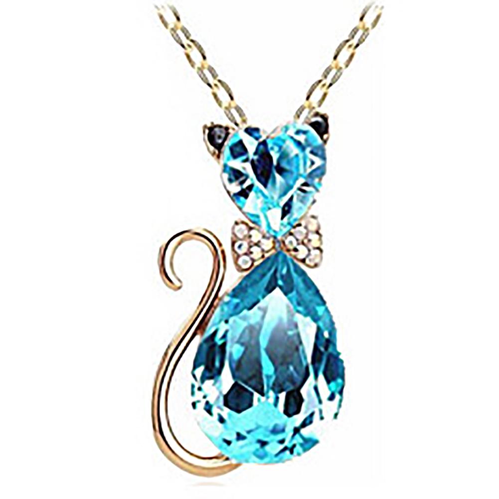 Роскошные Свадебные Женщины Cat Rhinestone Очарование Ожерелье Партии