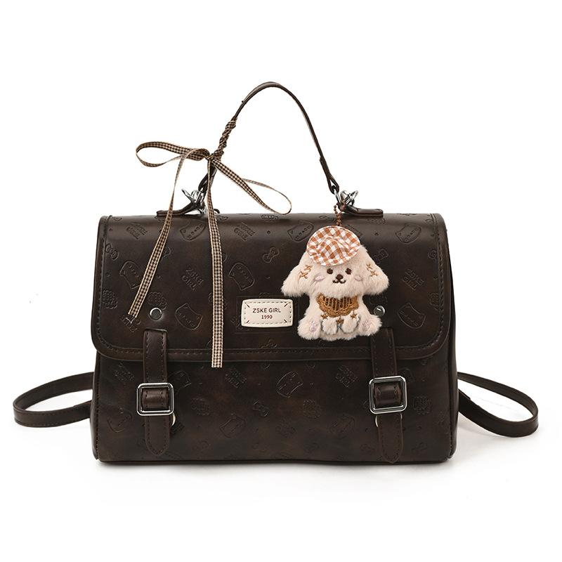 Casual retro commuter women's backpack 2025 autumn and winter new exquisite small schoolbag backpack after going out