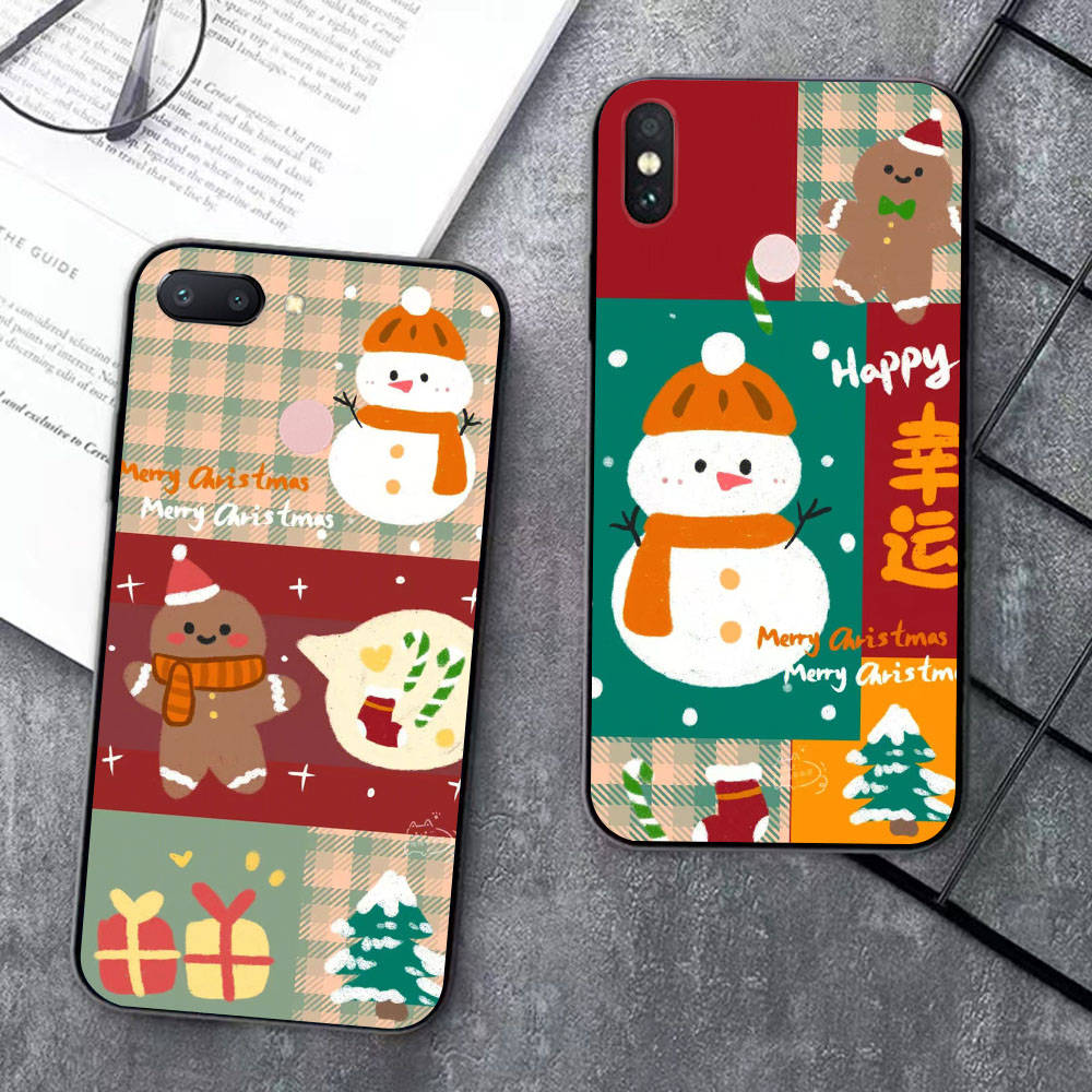 BS-13 Силиконовый чехол Happy Merry Christmas для iPhone 15 14 Xiaomi POCO M6 F6 Redmi Note 13 12 13C 8 9 Samsung S24 S23 S22 S21 FE Pro Plus Ultra