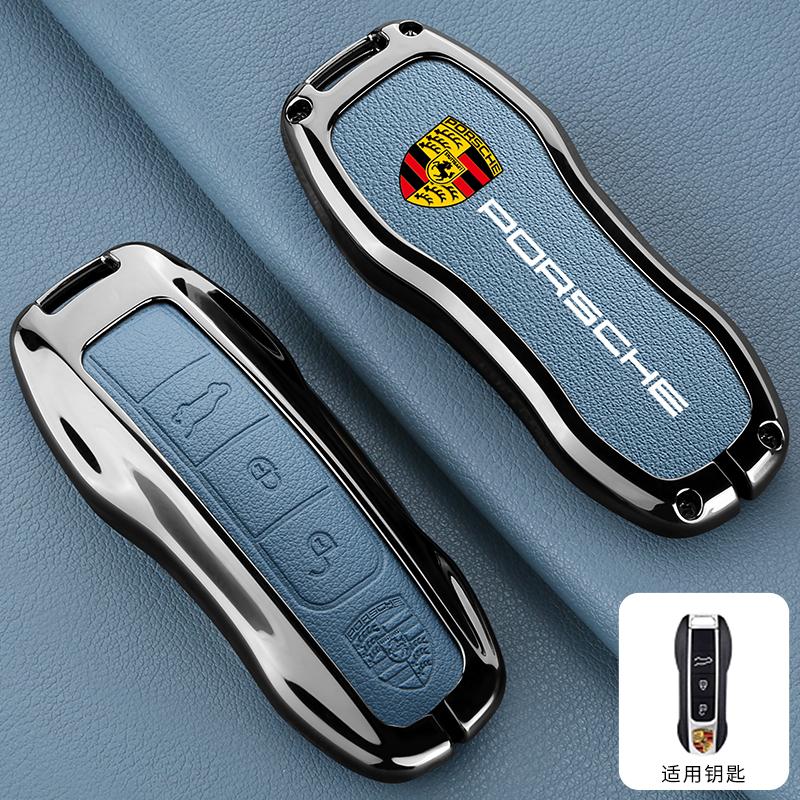 Leather Car Smart Remote Key Case Shell Fob Cover For Porsche Panamera Carman Macan Bobst Cayenne 911 970 981 991 Accessories IK7