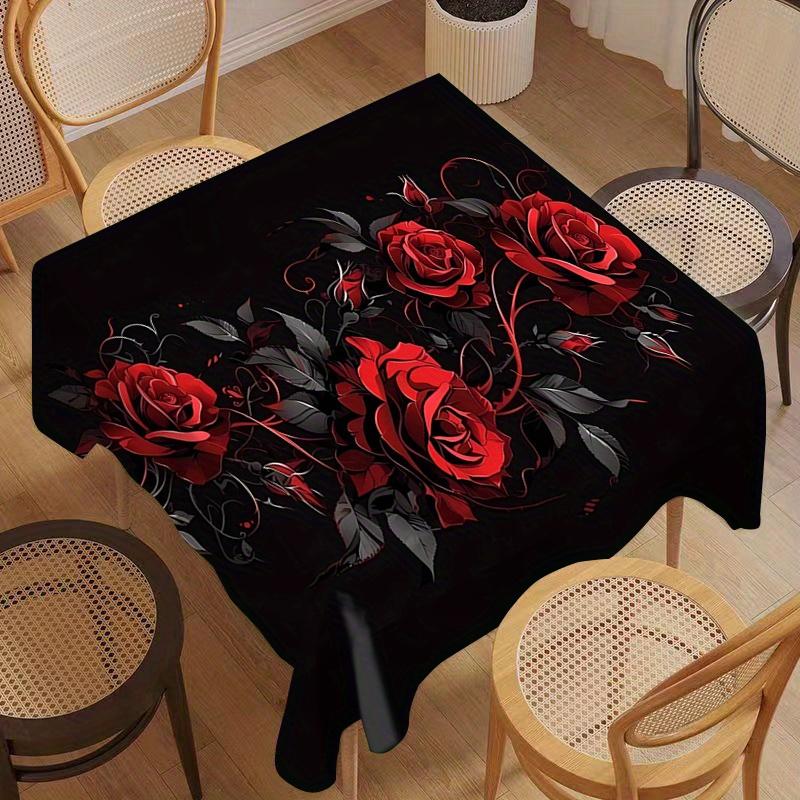 VIKAMA скатерть скатерть с принтом розы домашний подарок ресторан вечеринка журнальный столик письменный стол квадратная скатерть декоративная скатерть