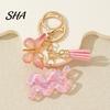 Portable Keychain Charm Pendant, The Zodiac with Butterfly Pendant Tassel, Metal Keyring for Handbag Backpack Bag Car Decoration