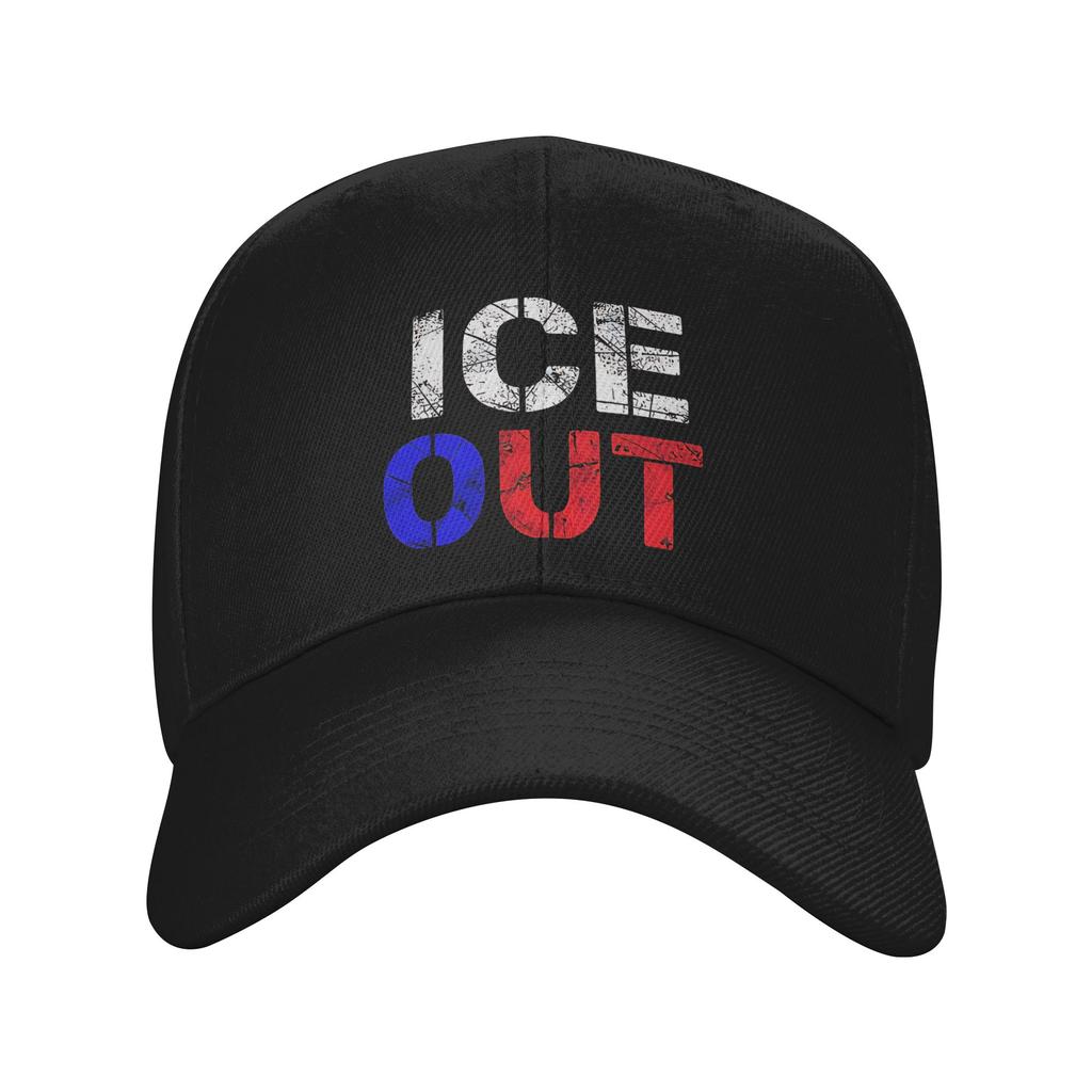 Unisex ice Out  Anti Ice Minneapolis Abolish Ice Hats Stylish Baseball Cap  Trucker Hat Golf Headewear Adjustable Fit