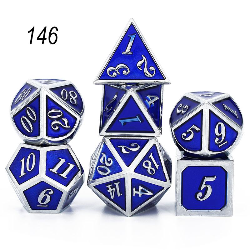 Набор из 7 предметов, набор металлических кубиков D&D, бархатный мешочек D20 D12 D10 D% D8 D6 D4, игральные кости DND, ролевые игры, настольные игры, набор кубиков дадо, металлические игральные кости
