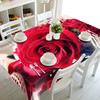 Red Rose Tablecloth Pink Butterfly Pattern Washable Dustproof Thicken Cotton Cloth Rectangular And Round Table Cloth