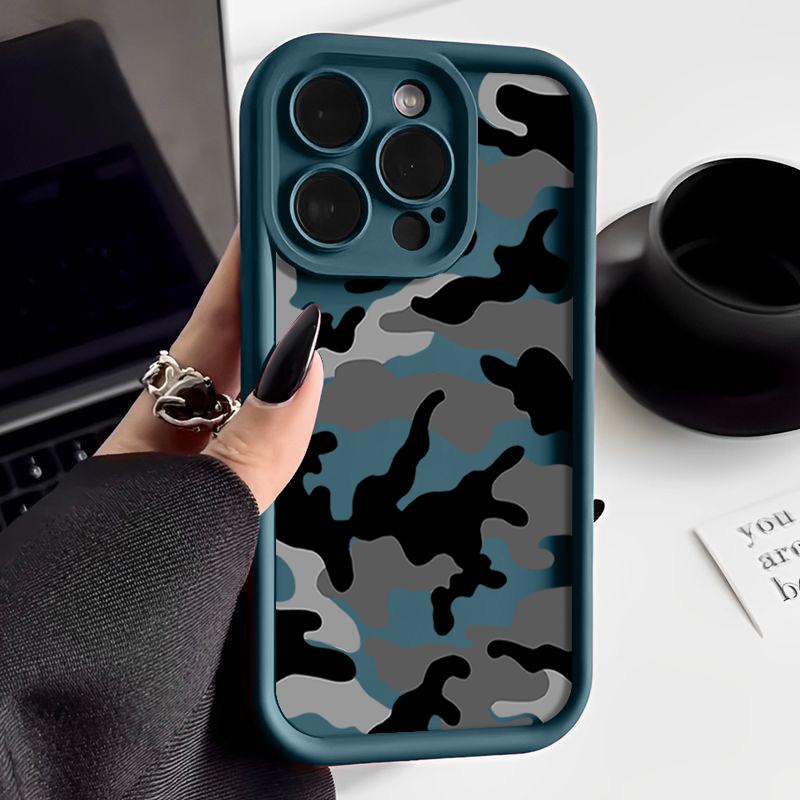 Мягкий чехол из ТПУ с камуфляжным рисунком для iPhone 17e 17 Pro 16 15 14 13 12 Pro Max Plus 16e11 Ударопрочный силиконовый чехол для телефона Fundas