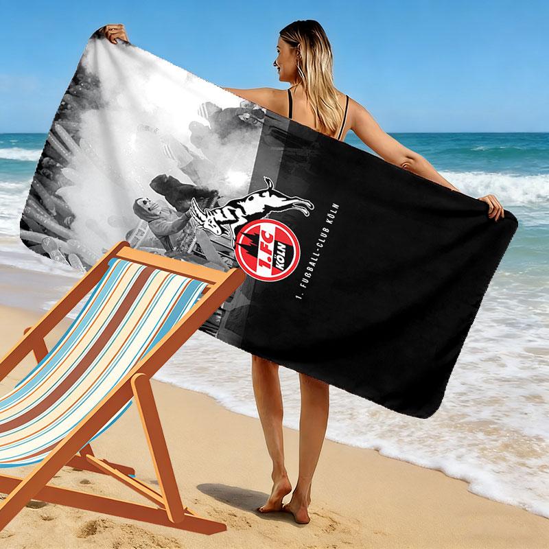 Köln FC Print Beach Towel, Large Soft Quick Dry Towel for Beach Camping Swimming