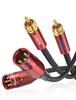 SOUNDFAM RCA XLR Conversion Cable 2XLR To 2RCA Conversion Cable Premium Unbalanced Microphone Cable Compatible CD Wine Red 1.5M, (Male) (Male)