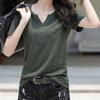 Summer New Short-sleeved T-shirt Loose Large Size V-neck Women's Short-sleeved Body Shirt Undershirt