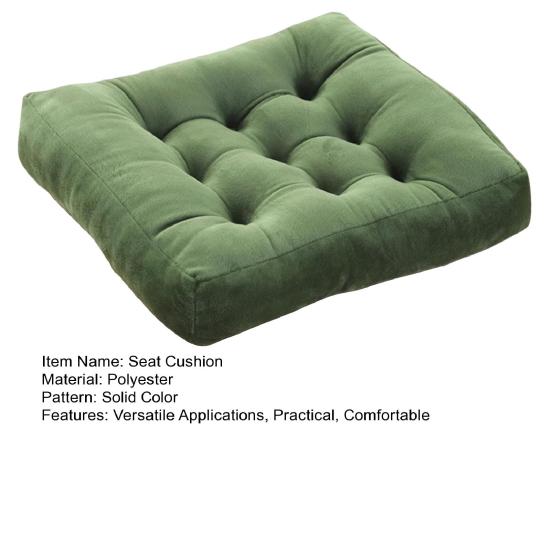 Square Seat Cushion 16x16 Inches Solid Color Stuffed Chair Pad Velvet Thick Seat Cushion for Dining Chair Floor Home Office
