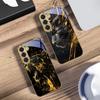 Черная Пантера рычит для Samsung Galaxy S26 S20 FE S21 S22 S23Plus S24 Ultra 25Ultra S21+ S9 S22 S8 S23 Золотой стеклянный чехол для телефона