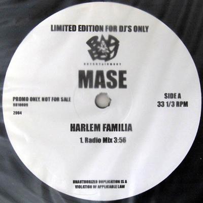 12-дюймовая пластинка MASE - Harlem Familia 10009PROMO Bad Boy Enterta 2004 US Танцевальная и Электронная Б/У