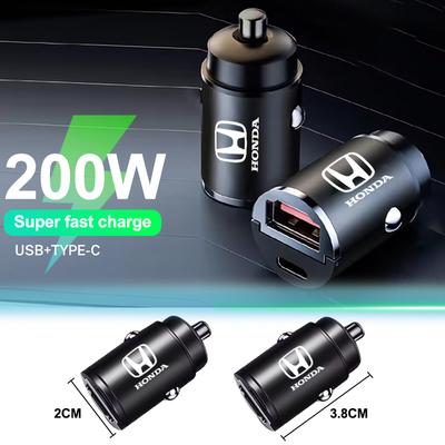 AAFV1 200 Вт Автомобильное зарядное устройство USB Type-C Адаптер быстрой зарядки Автомобильные аксессуары Для Honda Mugen Jazz Insight Freed Fit CRV Civic Accord City