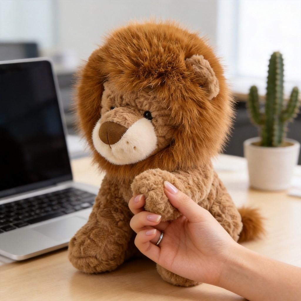 Lion Plush Toy Animal Figurine Soft Stuffed Animal For Kids And Collectors