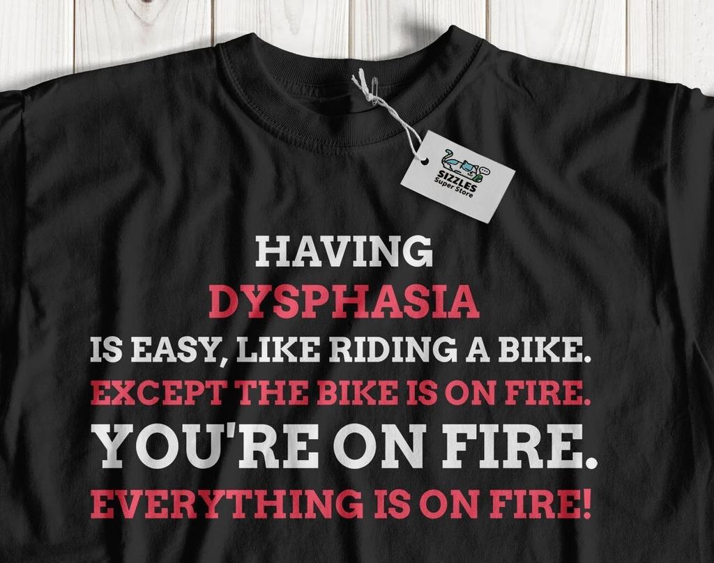 Unisex Funny Dysphasia T-shirt Tops Tees Unisex Aphasia Language Disorder Awareness Gifts