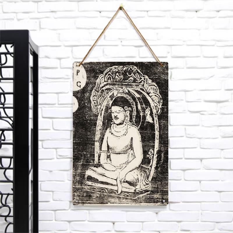 Vintage Zen Buddha Metal Wall Art Southeast Asian Style Home Decorative Hanging Ornament
