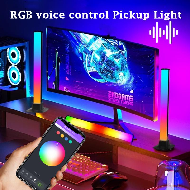 Умная светодиодная RGB-панель с ритмом музыки, управляемая через приложение, лампа для создания атмосферы с функцией захвата звука для игрового стола, подсветка для телевизора, декор для домашнего кинотеатра
