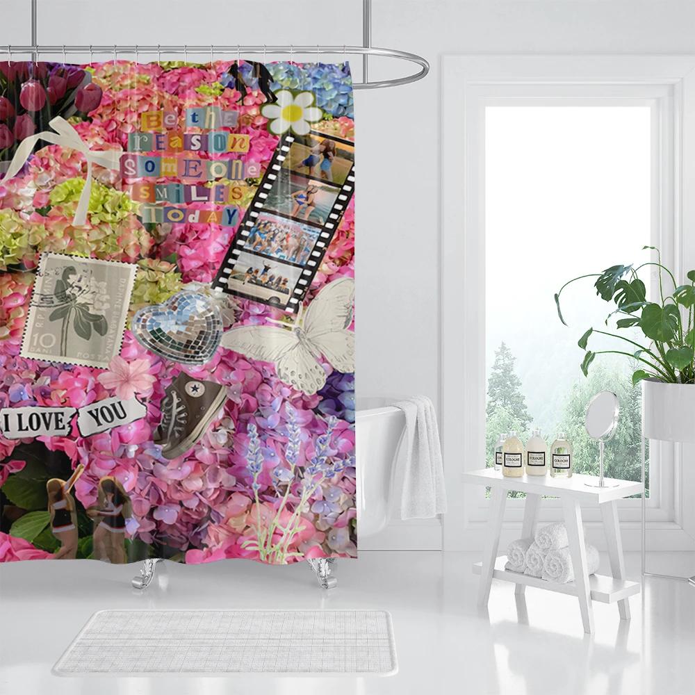 Занавески для душа в стиле пэчворк в стиле бохо для ванной комнаты, цветные винтажные занавески для душа, водонепроницаемые тканевые экраны для ванн