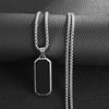 1pc Fashionable Geometric Black Rectangular Pendant Necklace, Men's and Women's Casual Fashion Necklace