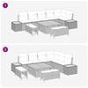 9 Piece Grey Garden Sofa Set with Cushions