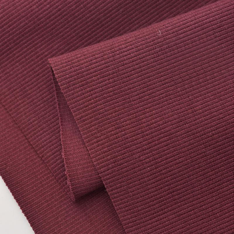 Хлопок Спандекс Рубчик Ткань Эластичный Трикотаж Манжета Пояс Штанина Рукава Толстовка Низ Футболка Топы Отделка рубчиком Джерси Трикотажная ткань в рубчик