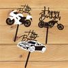 Cupcake Topper Motorcycle Man Cool Cake Decoration Happy Birthday Cake Toppers Sports Car Acrylic