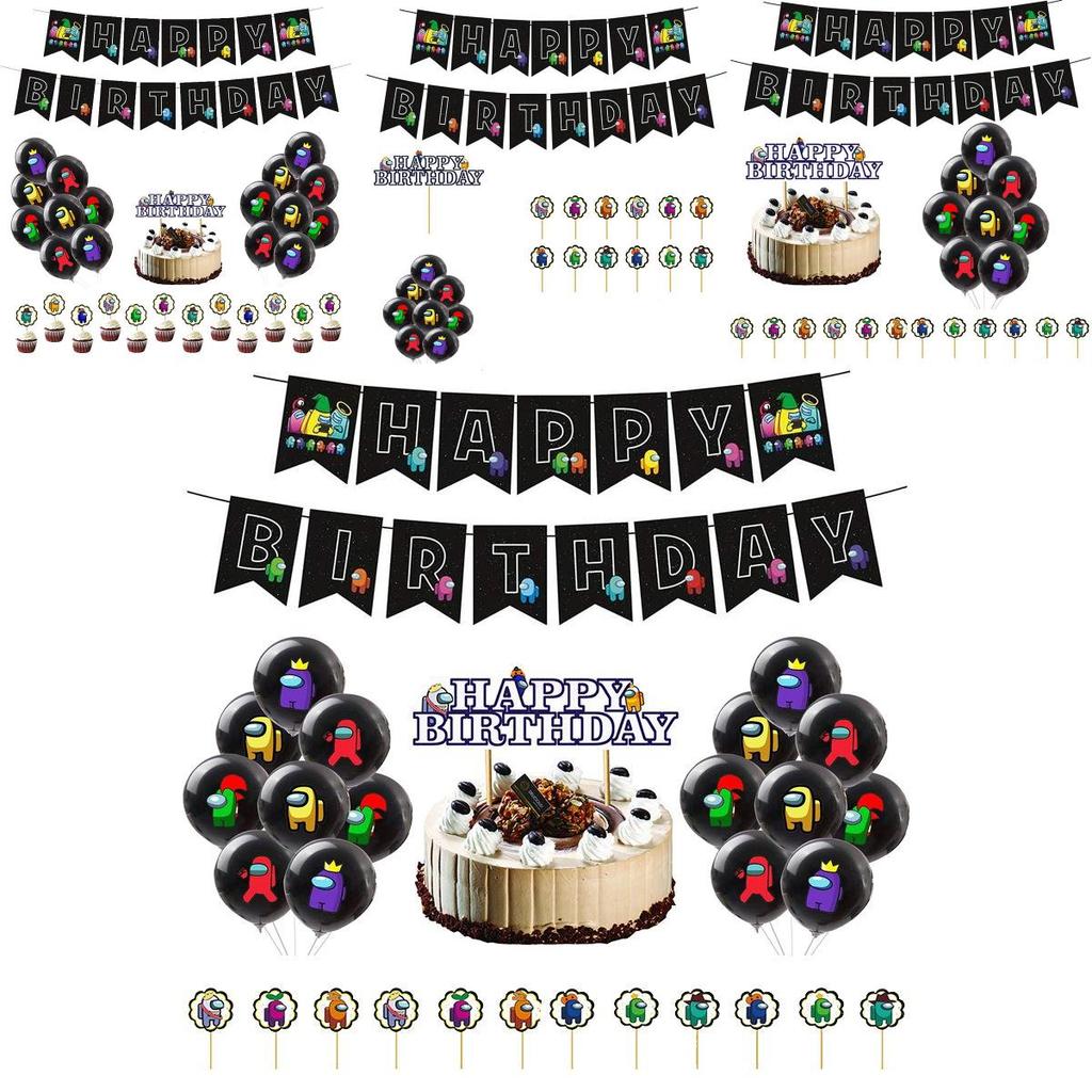 Набор для украшения на тему дня рождения для вечеринки, набор принадлежностей, баннер из воздушных шаров, топпер для торта