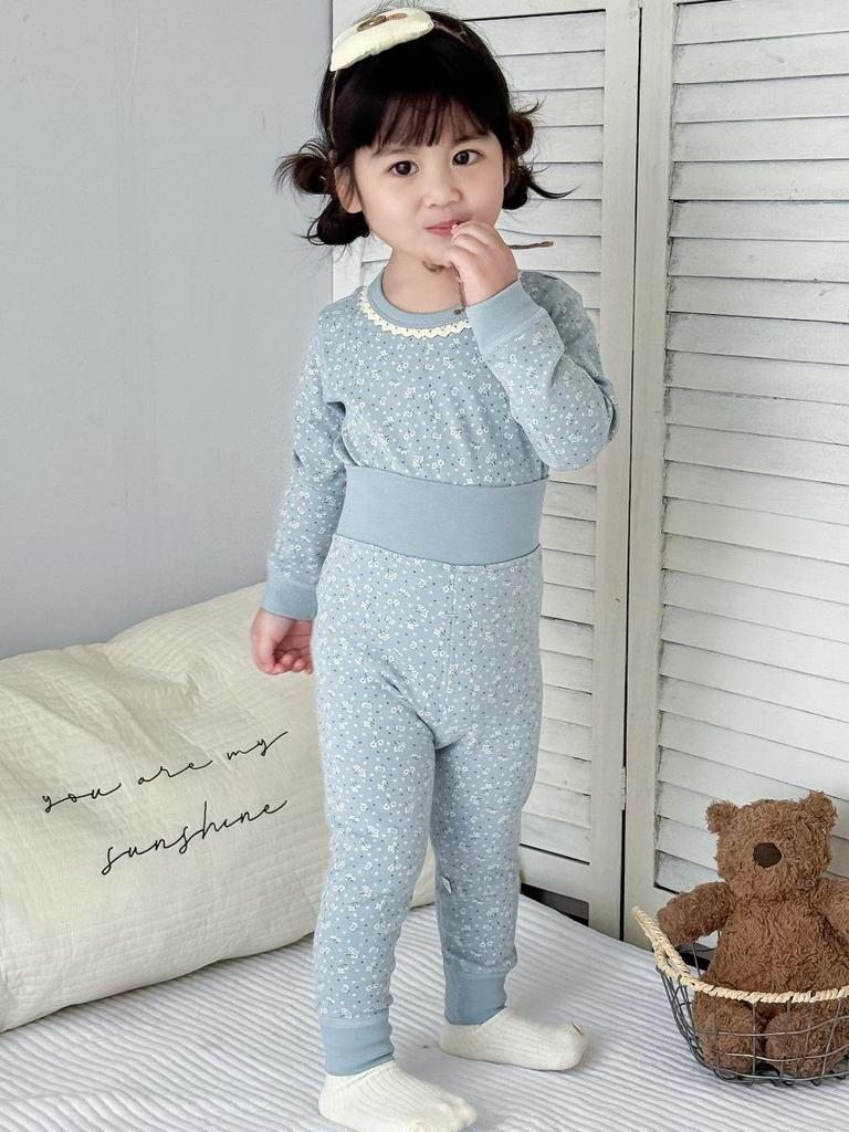 25 Стилей Детский Хлопковый Комплект Нижнего Белья с Завышенной Талией для Мальчиков и Девочек - Защита Животика, Бесшовный, Теплая Осенне-Зимняя Домашняя Одежда