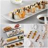 Porcelain Rectangular Dinner Platters, 13 Inch Rectangle Serving Plates for Sushi, Snacks, Cake, Meat & Appetizers, Set of 4