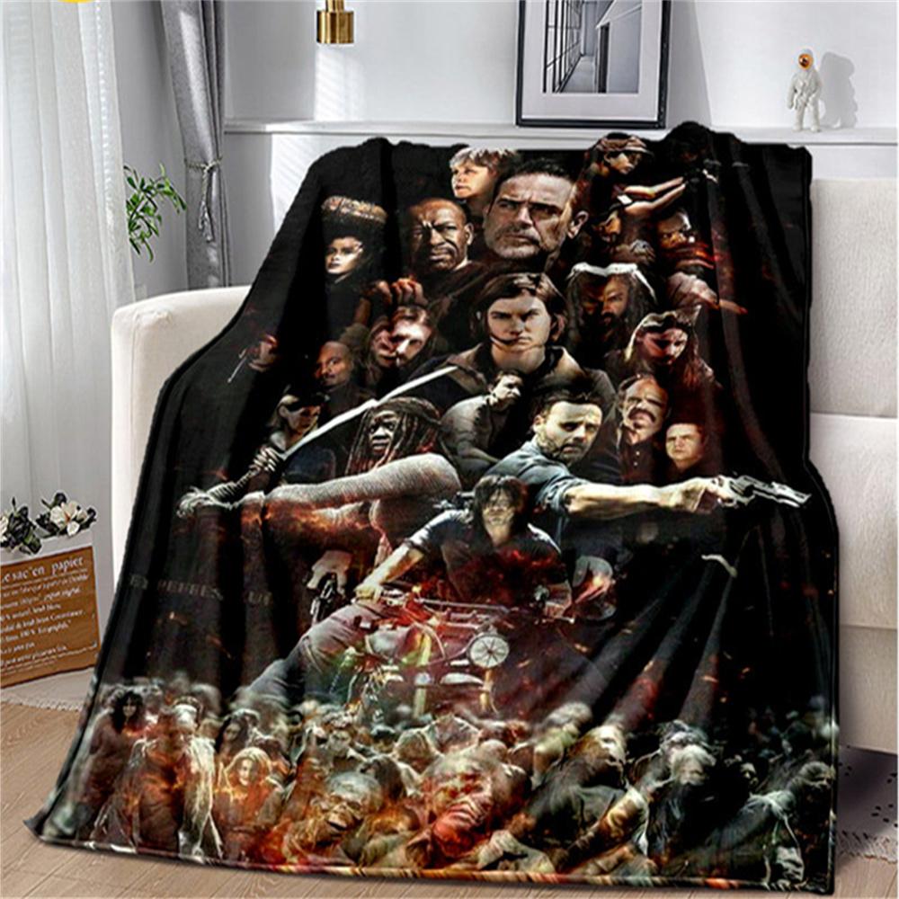 Мягкое плюшевое одеяло с изображением ужасов «Ходячие мертвецы», фланелевое одеяло, одеяло для гостиной, спальни, кровати, дивана, чехол для пикника Bettdecke