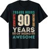 90-й День Рождения Часы Дни Месяцы 90 Лет Bday Футболка Унисекс Футболка