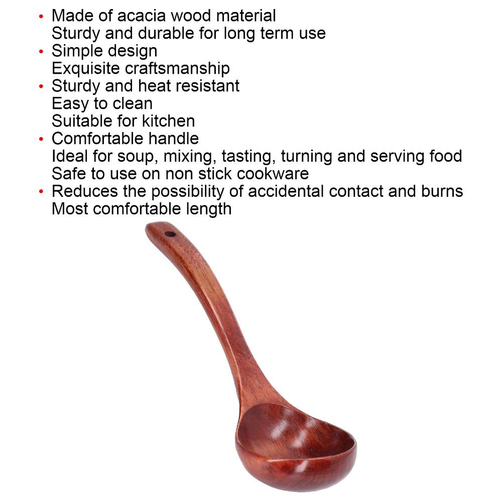 Smooth Burr-free Serving Ladle Solid Wood Cooking Spoon Not Scratch Cookware Soup Spoon Home