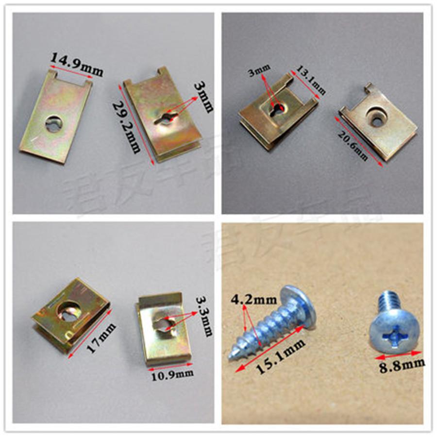 100x Панель крыла автомобиля Брызговик Самонарезающая шайба Сталь Железо Крепеж Клипса Винт