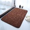 Pebble Textured Absorbent Coral Fleece Bathroom Mat, Solid Color, Stain Resistant, Thickened