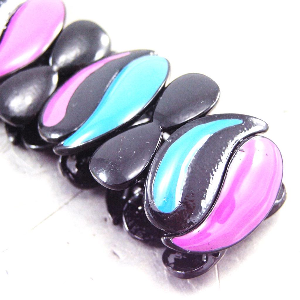 NOA [G5526] - Designer Bracelet 'Arlequin' Blue Pink