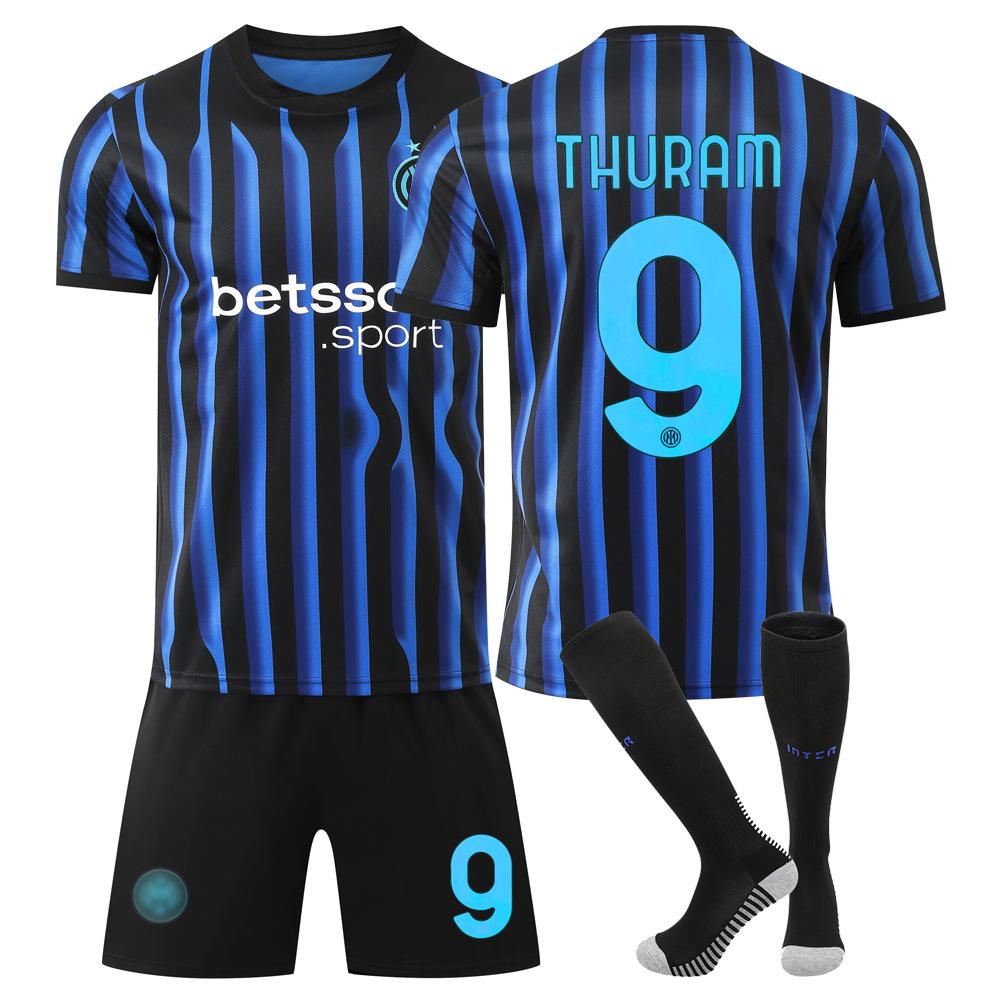 Футбольная форма Inter Домашняя и Гостевая 9 Тюрам Нет. 10 Лаутаро Белая футболка для взрослых и детей