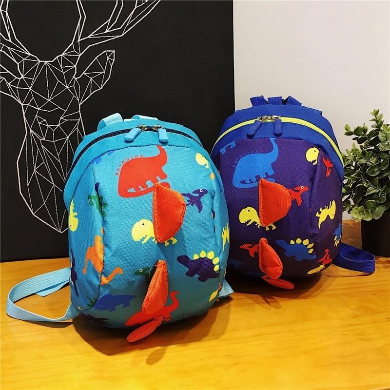 Infant Baby Dinosaur Safety Harness Backpack Toddler Kids Canvas Leash Anti-lost Kindergarten Bag Children Animal Schoolbags
