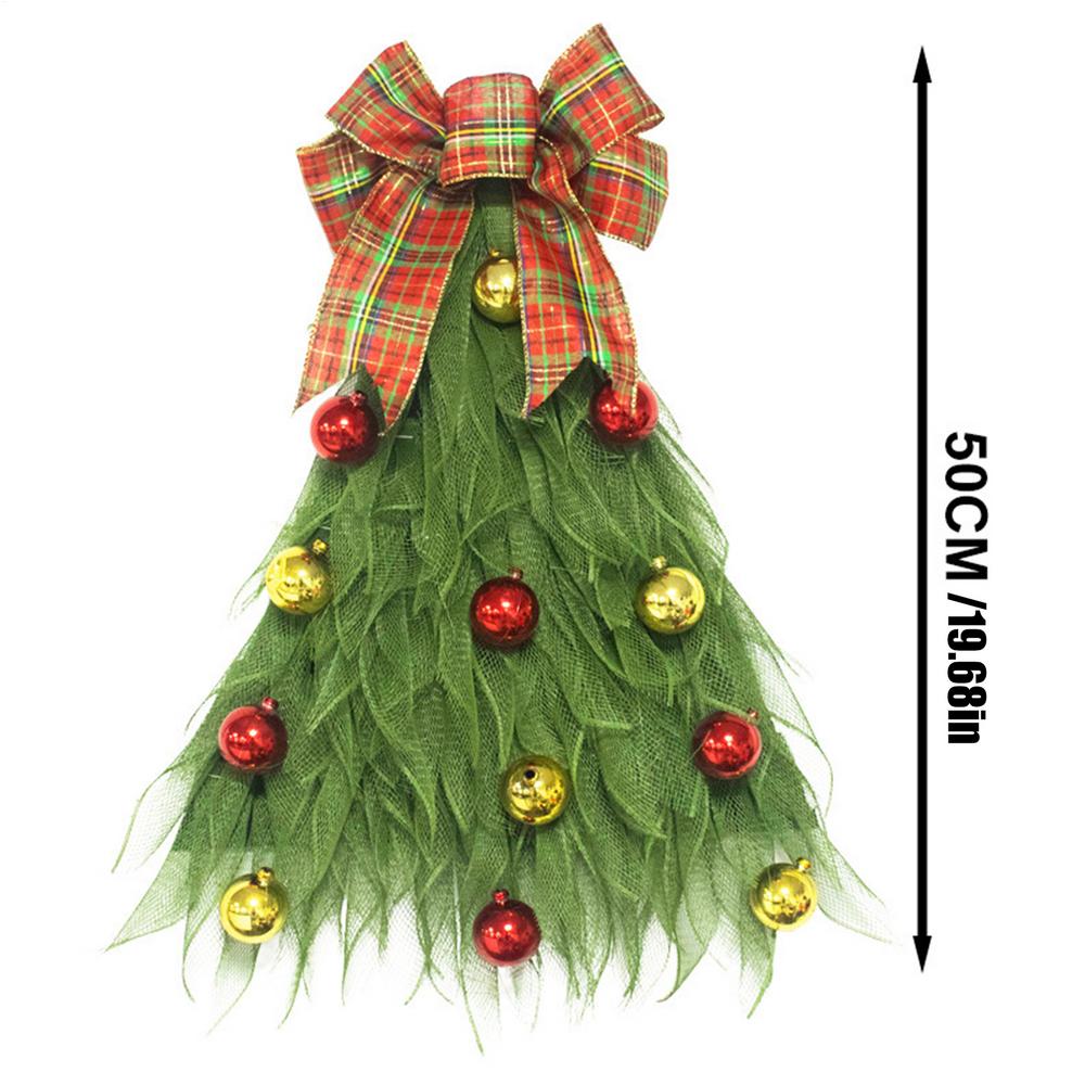 Christmas Door Wreath Realistic Rustic Tree Shaped Garland Front Door Wreath Decoration For Wall Indoor Porch Garage Window
